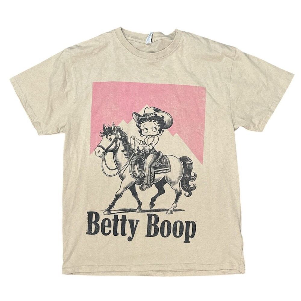 Betty Boop Cowgirl T Shirt Western Tee Horse Sz Large Brisco Brands Retro